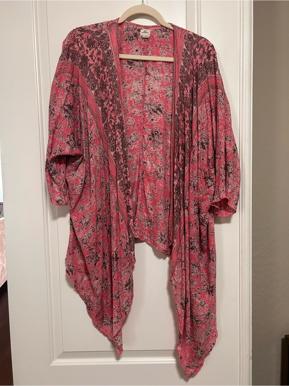 🌊🔆🌸O'Neill Pink Floral Swim CoverUp Open Kimono 🔆🌸🌊